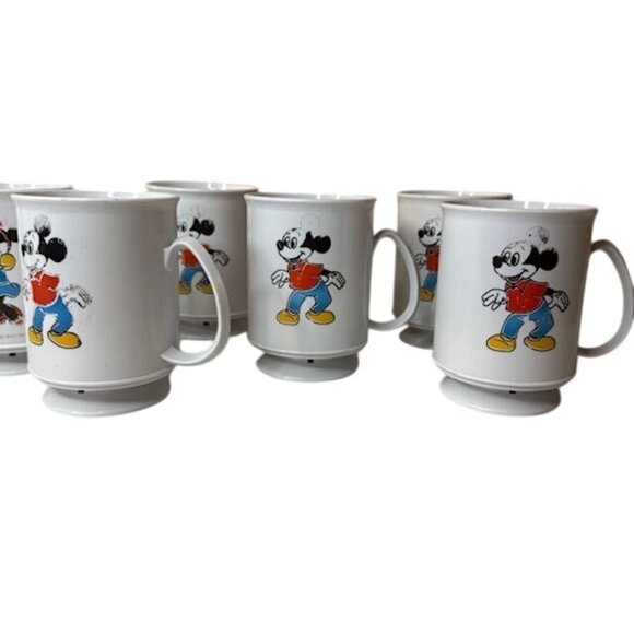 Vintage Walt Disney Productions Mickey & Minnie Mouse Stackable Mugs Set Of 6 - Picture 9 of 9